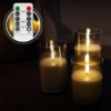3 Ledkaarsen met grijs glas