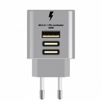 220V USB en 2x PD 65W Snellader